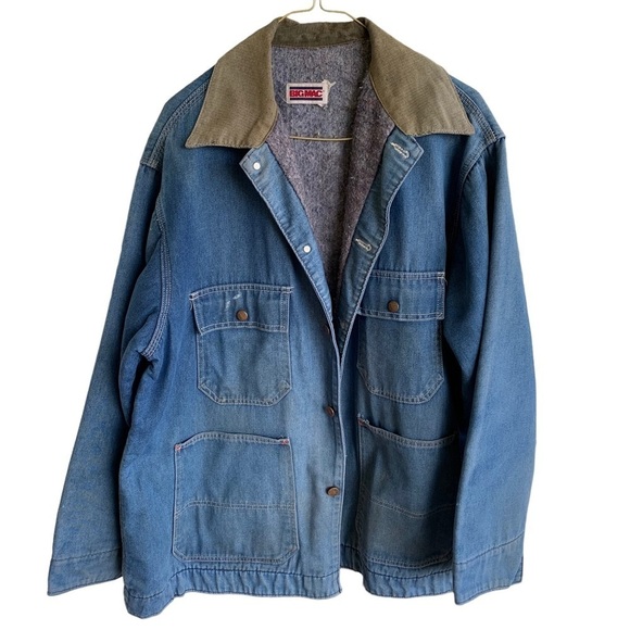 Vintage Big Mac Blanket Lined Denim Barn Coat Chore Jacket Men’s Size XL - Picture 4 of 13